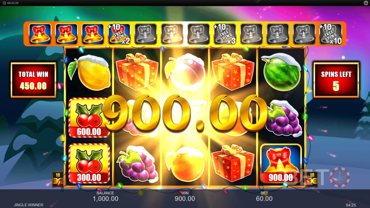 Win 3,333x je inzet in de Jingle Winner gokkast!