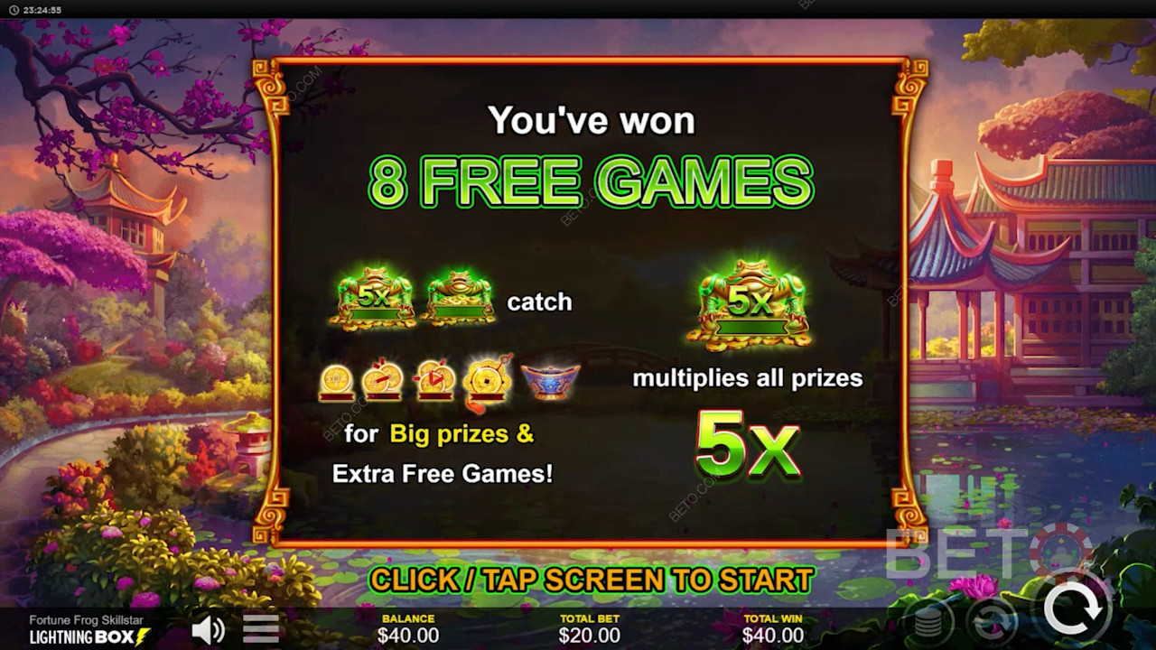 Win groots met de Fortune Frog Skillstar slot game - Maximale winst van 4.672x de waarde van uw inzet