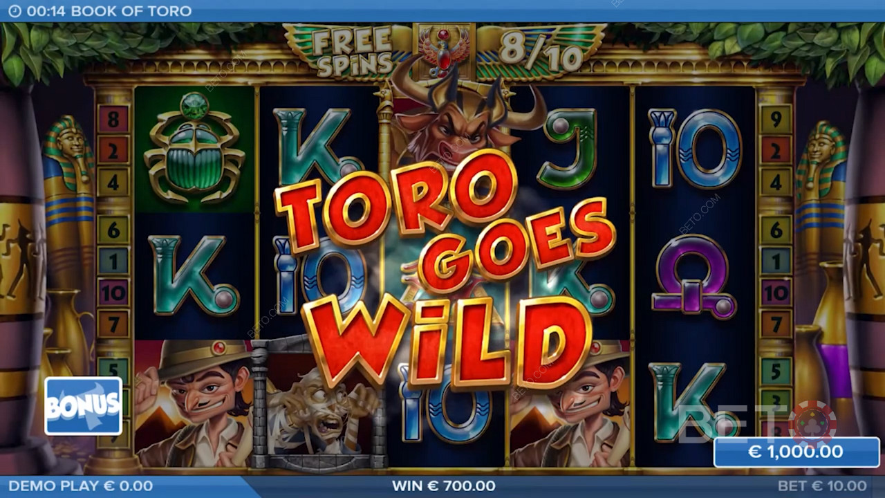 Geniet van de klassieke Toro Goes Wild functie die ook in andere Toro slots te zien is