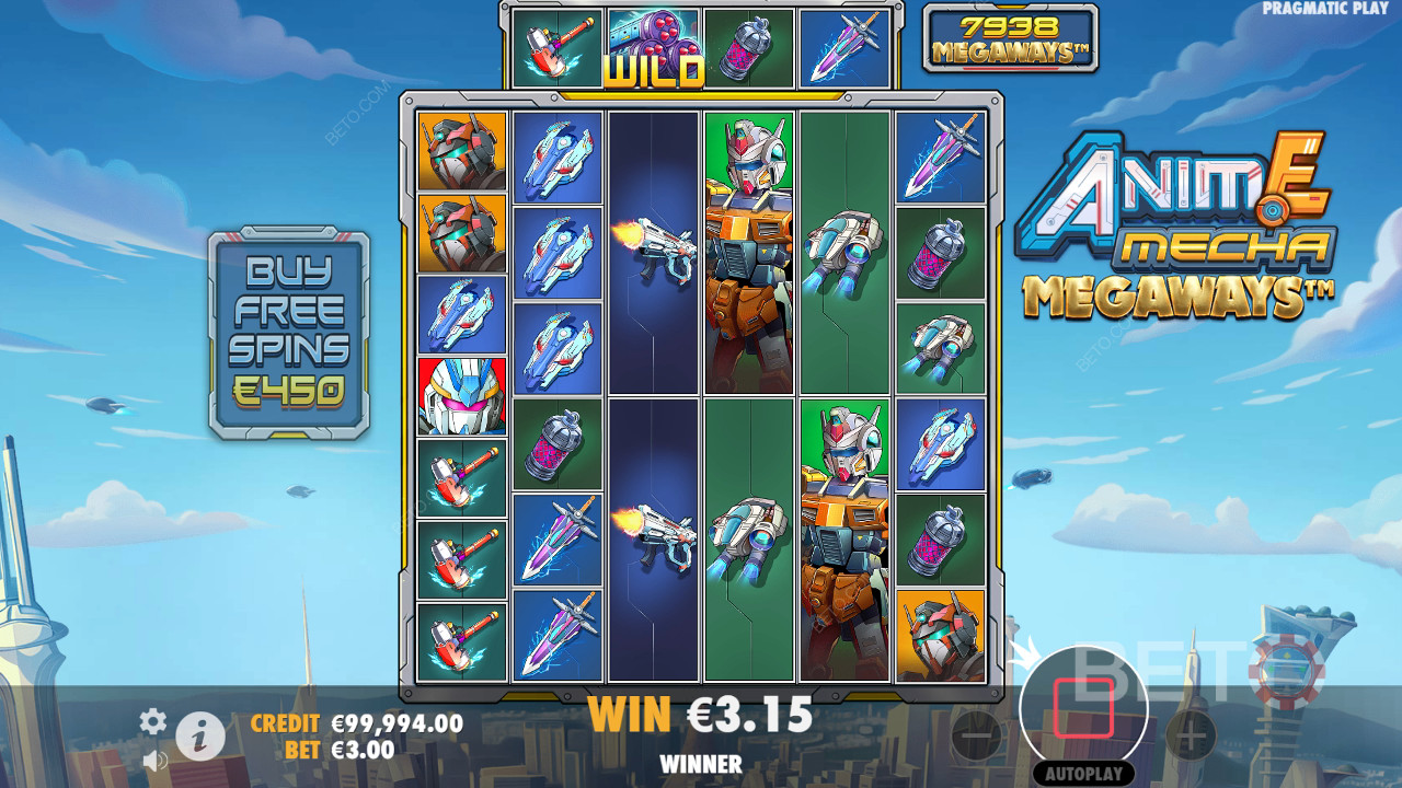 Bonusfuncties uitgelegd in Anime Mecha Megaways door Pragmatic Play