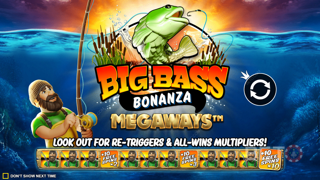 Geniet van gratis spin retriggers met Win Multipliers in Big Bass Bonanza Megaways slot