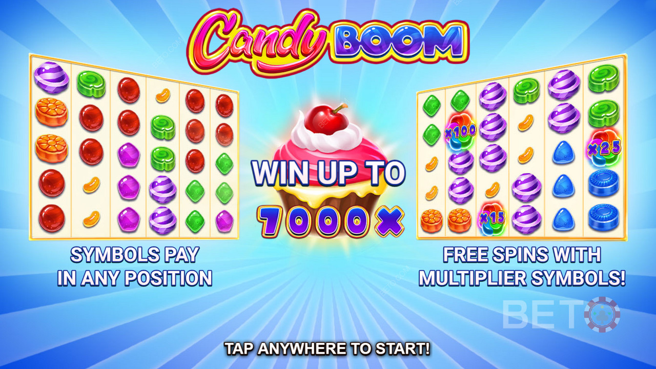 Start je spelsessie in Candy Boom