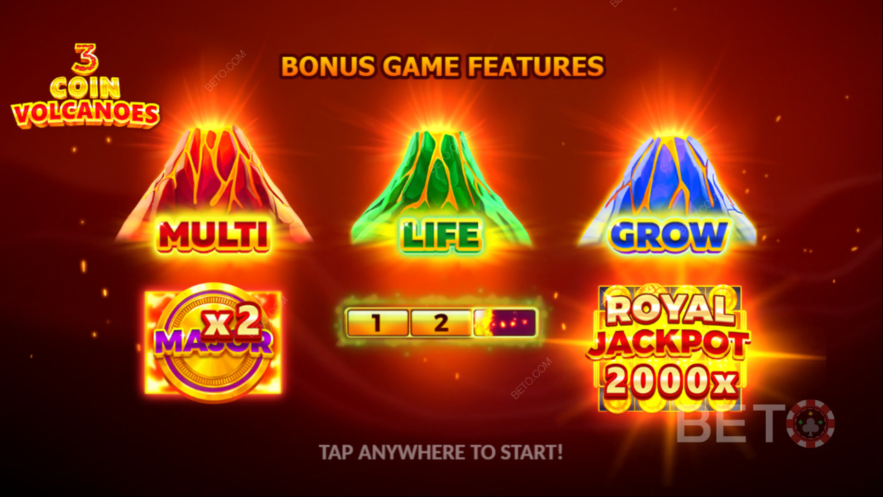 Win 2.000x je inzet in de 3 Coin Volcanoes Slot Online!