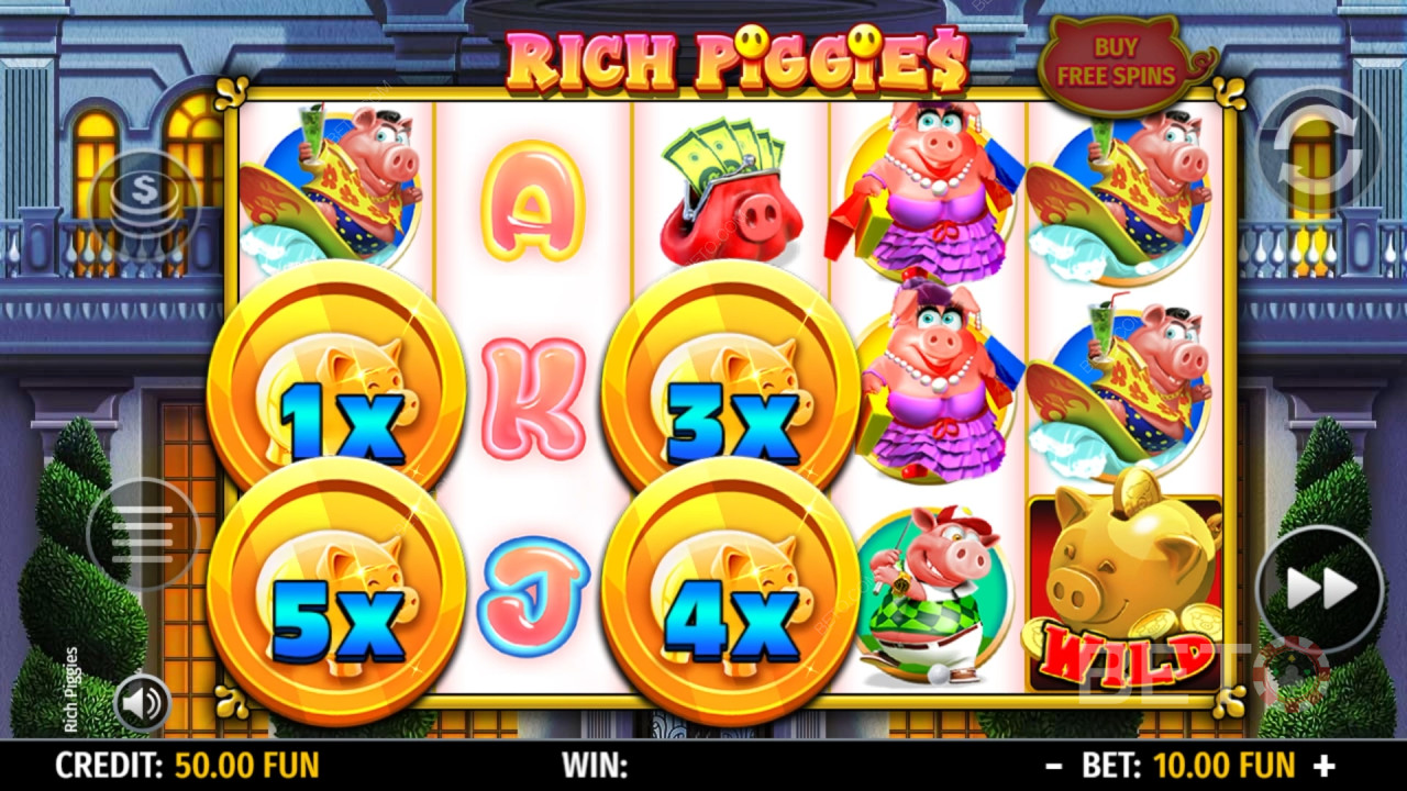 Rich Piggies Review door BETO Slots