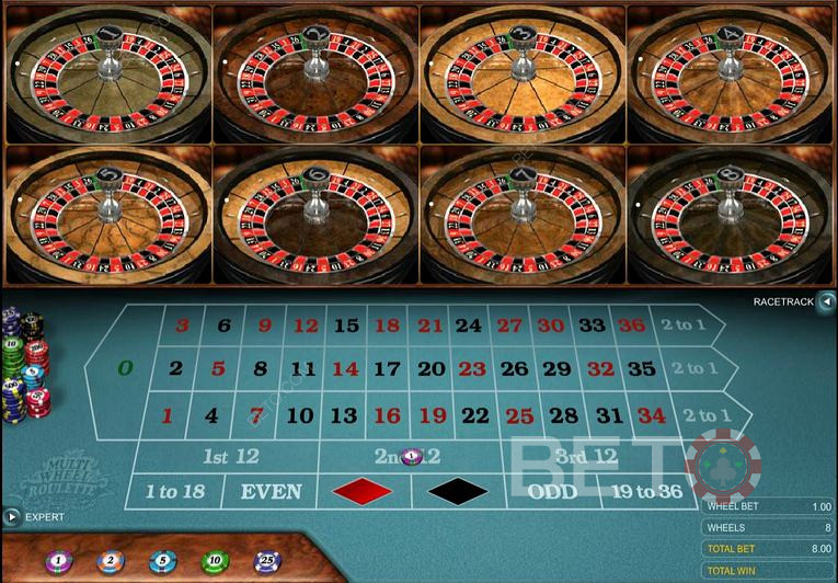 Multi Wheel Roulette is exclusief voor online casino