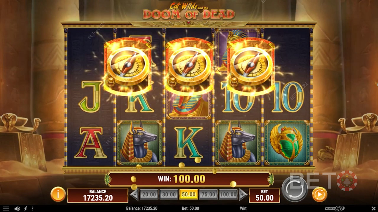 Land 3 Scatters om Free Spins te activeren in Cat Wilde and the Doom of Dead slot