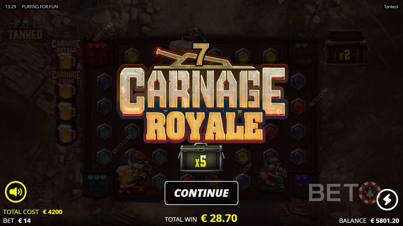 Bonusfuncties uitgelegd in Tanked door Nolimit City
