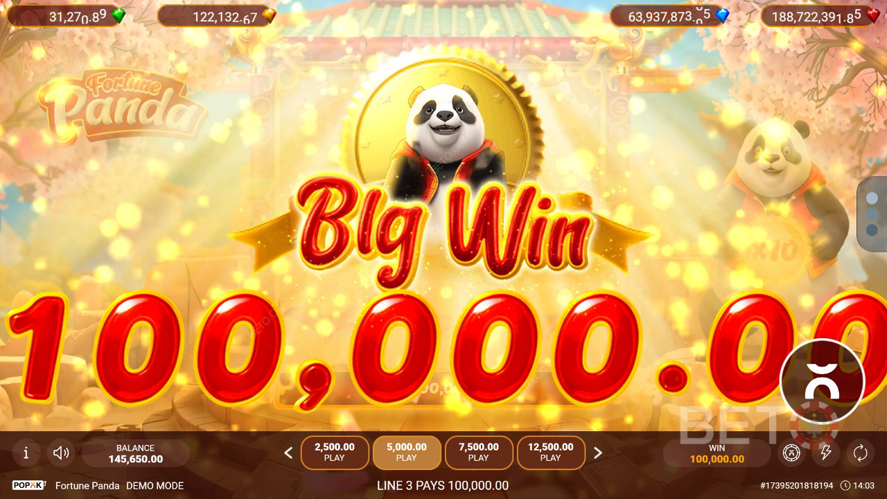 Win 2.500x je inzet in de Fortune Panda gokkast online!