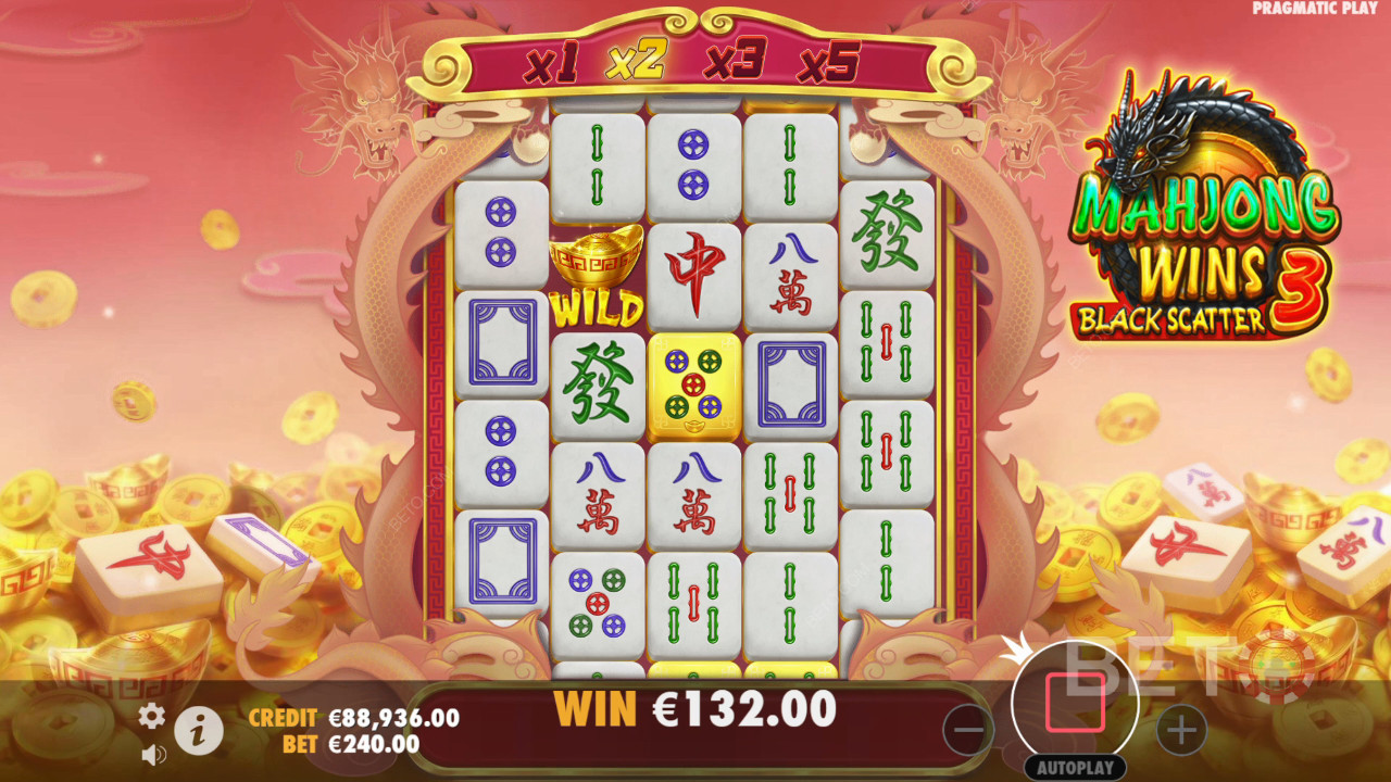 Mahjong wint 3 - zwarte scatter - ja of nee