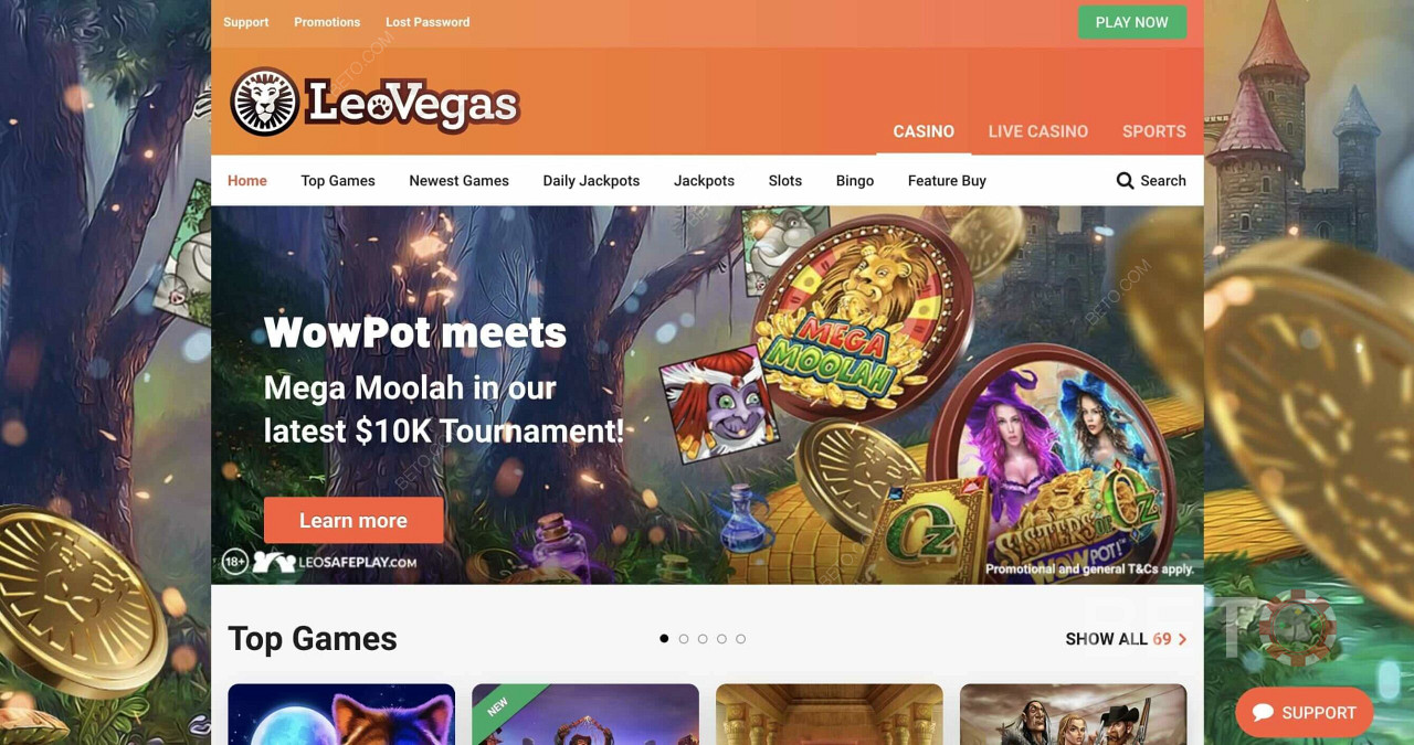 LeoVegas - een herkenbaar en mooi casino