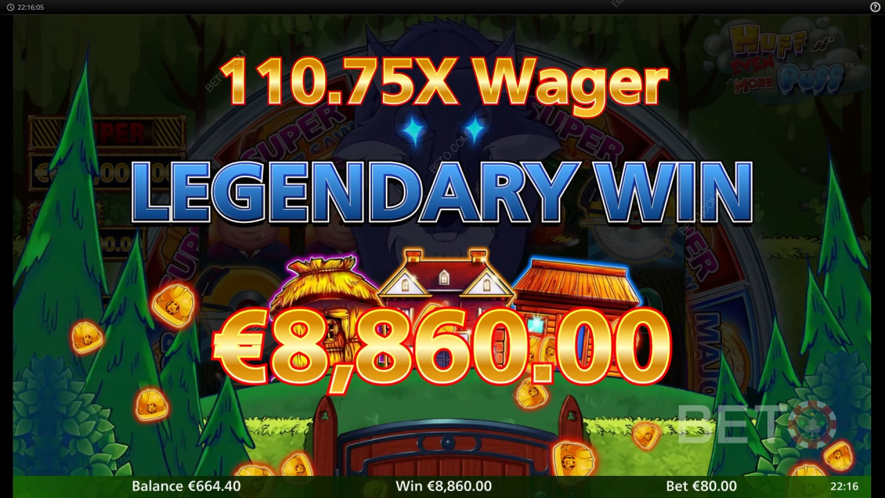 Win 7.500x je inzet in de Huff N
