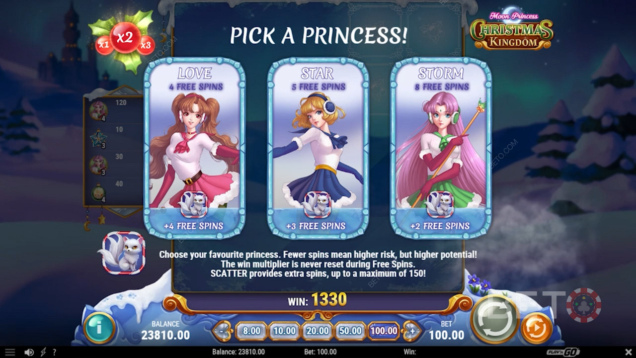 Speciale Free Spins ronde in Moon Princess Kerstmis Koninkrijk