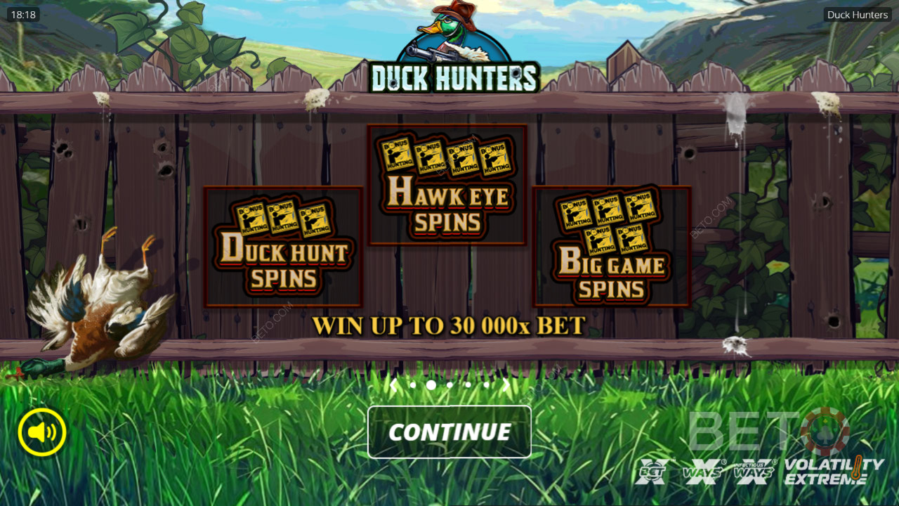 Win 30.000x je inzet in de Duck Hunters Slot!
