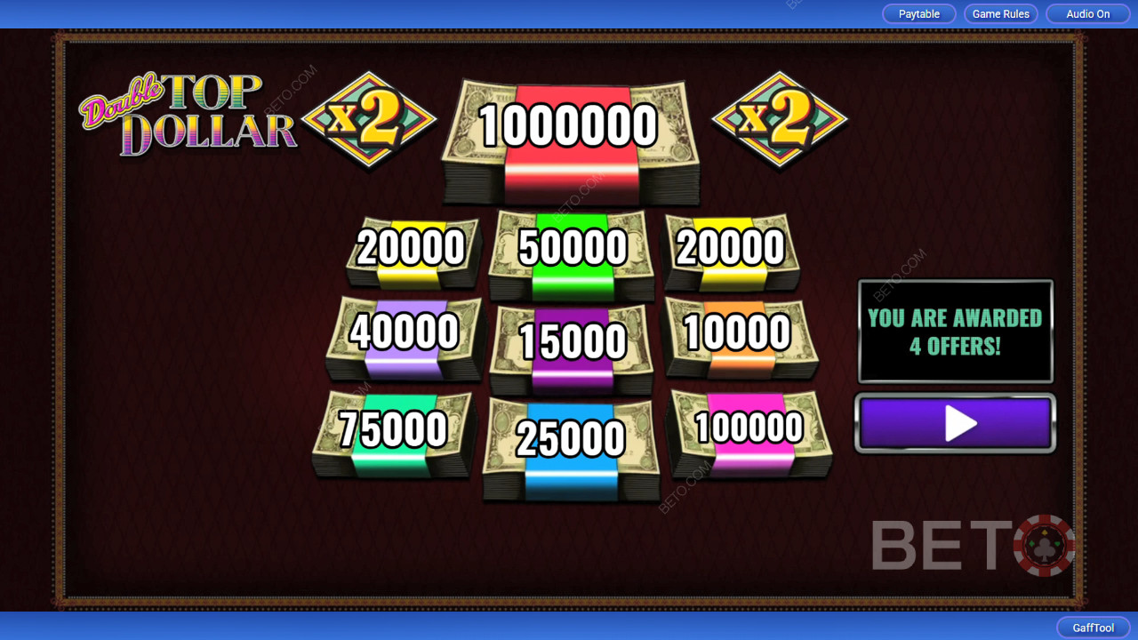 Bonusfuncties uitgelegd in Double Top Dollar door IGT