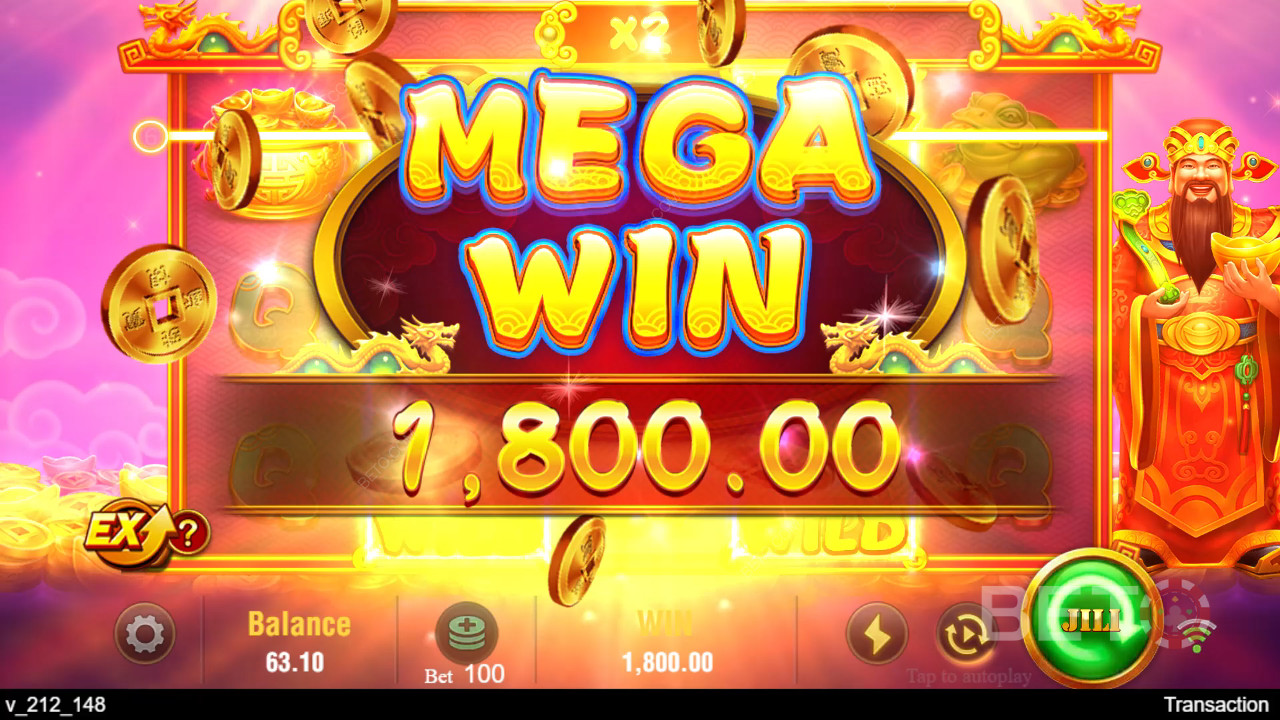 Win 6.750x je inzet op de Jili Caishen gokkast!