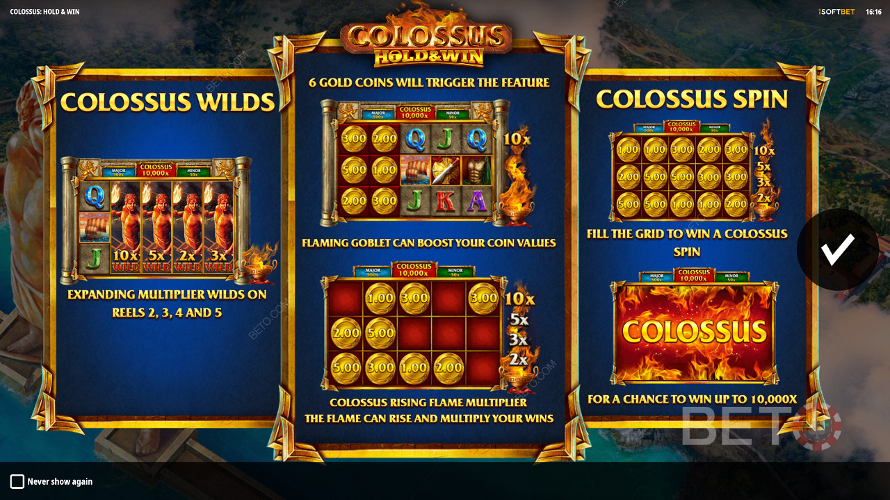Geniet van Colossus Wilds, Respins, en Jackpots in Colossus: Hold and Win slot