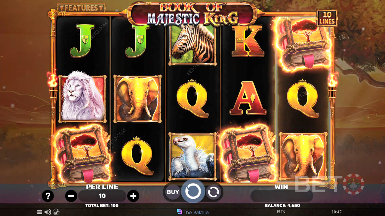 Boek van Majestic King Review door BETO Slots