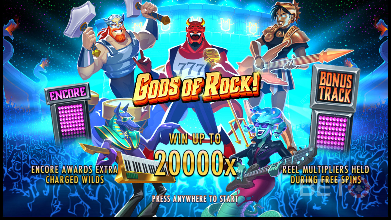 Geniet van verschillende krachtige bonusfuncties in de Gods of Rock-slot