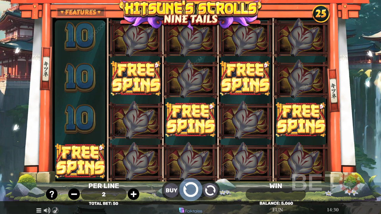 Kitsune's Scrolls Nine Tails Gratis Spelen