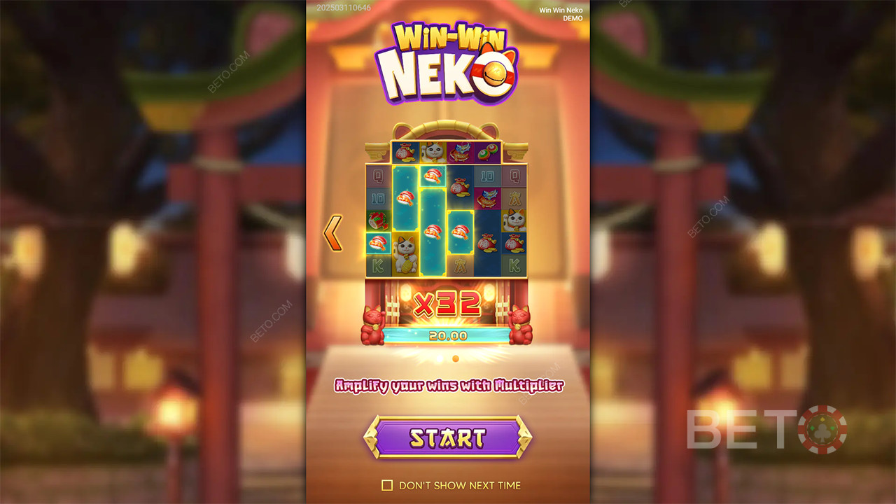Win 5.000x je inzet in de Win Win Neko Online Gokkast!