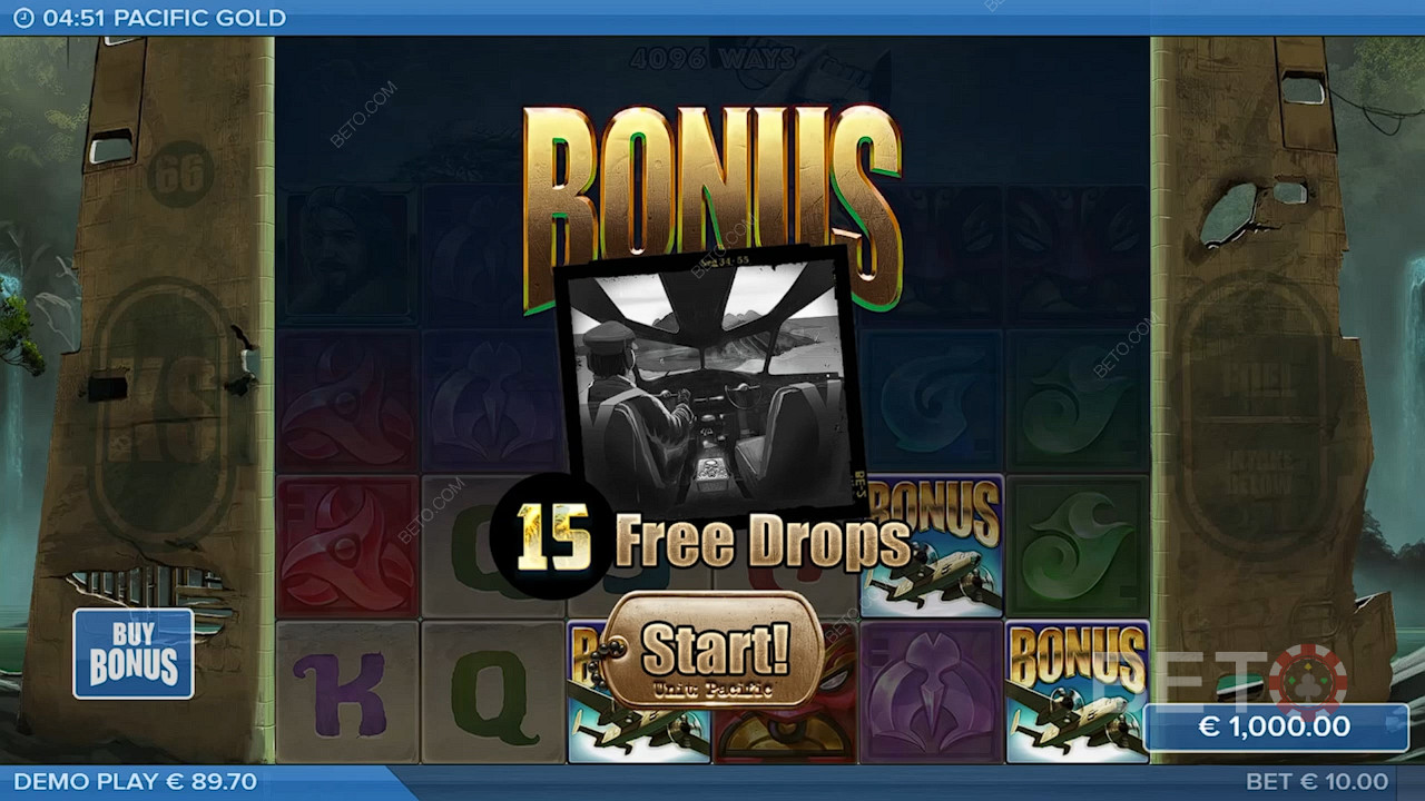 Land3 of meer Bonus symbolen om FreeSpins te activeren