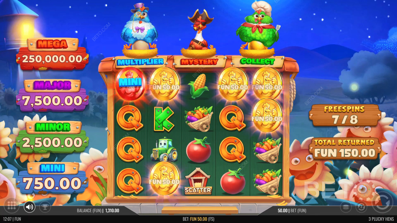 3 Plucky Hens Review door BETO Slots