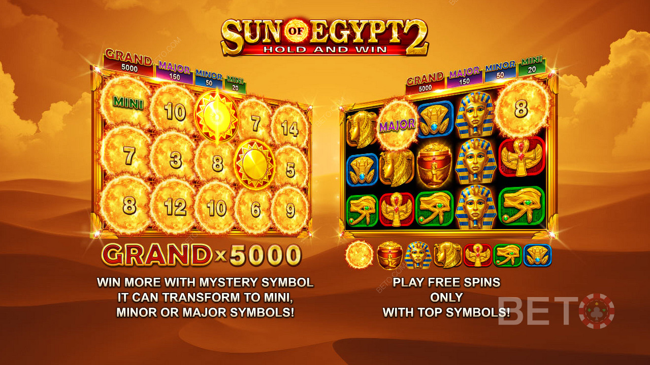 Geniet van Jackpots tot 5.000x je inzet en Free Spins in de Sun of Egypt 2 slot
