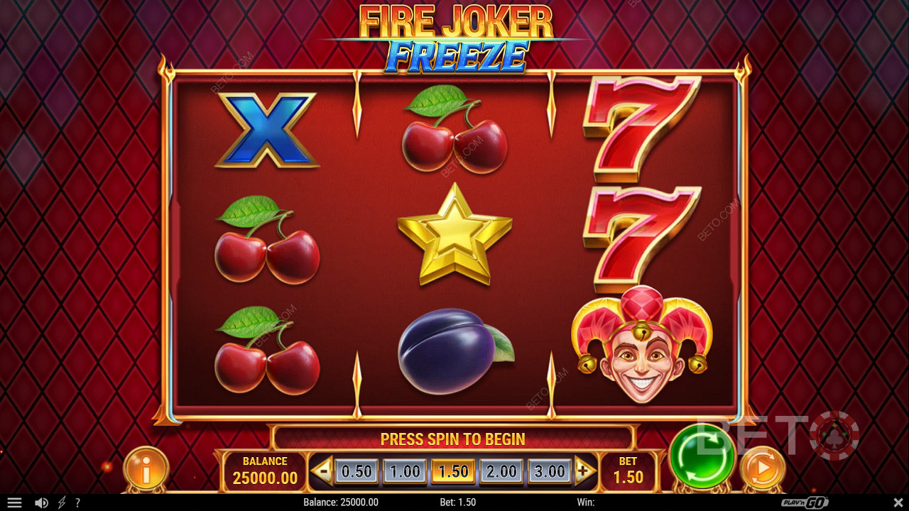 Veel plezier met de klassieke lay-out en moderne functies in de slot Fire Joker Freeze
