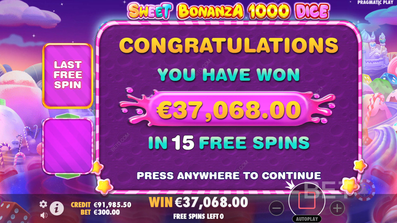 Win 25.000x je inzet in de Sweet Bonanza 1000 Dice Online Gokkast!