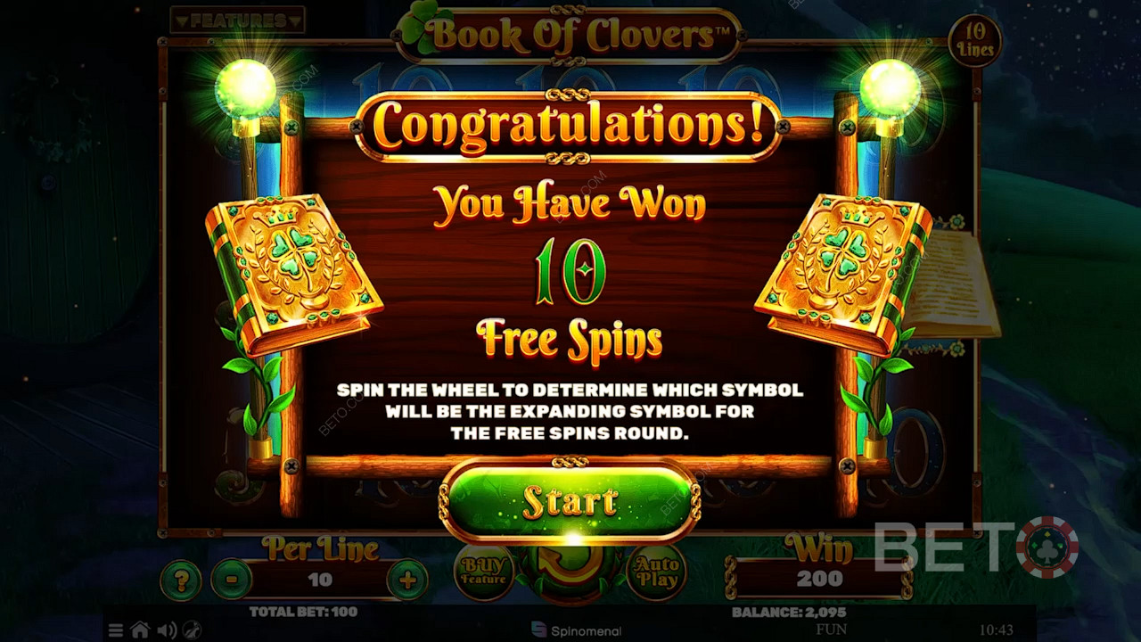 Ontgrendel de Free Spins modus om tien Free Spins en meer exclusieve bonussen te verkrijgen