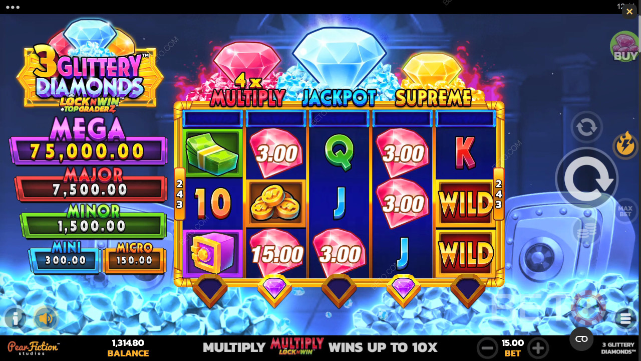 3 Glittery Diamonds Gratis Spelen
