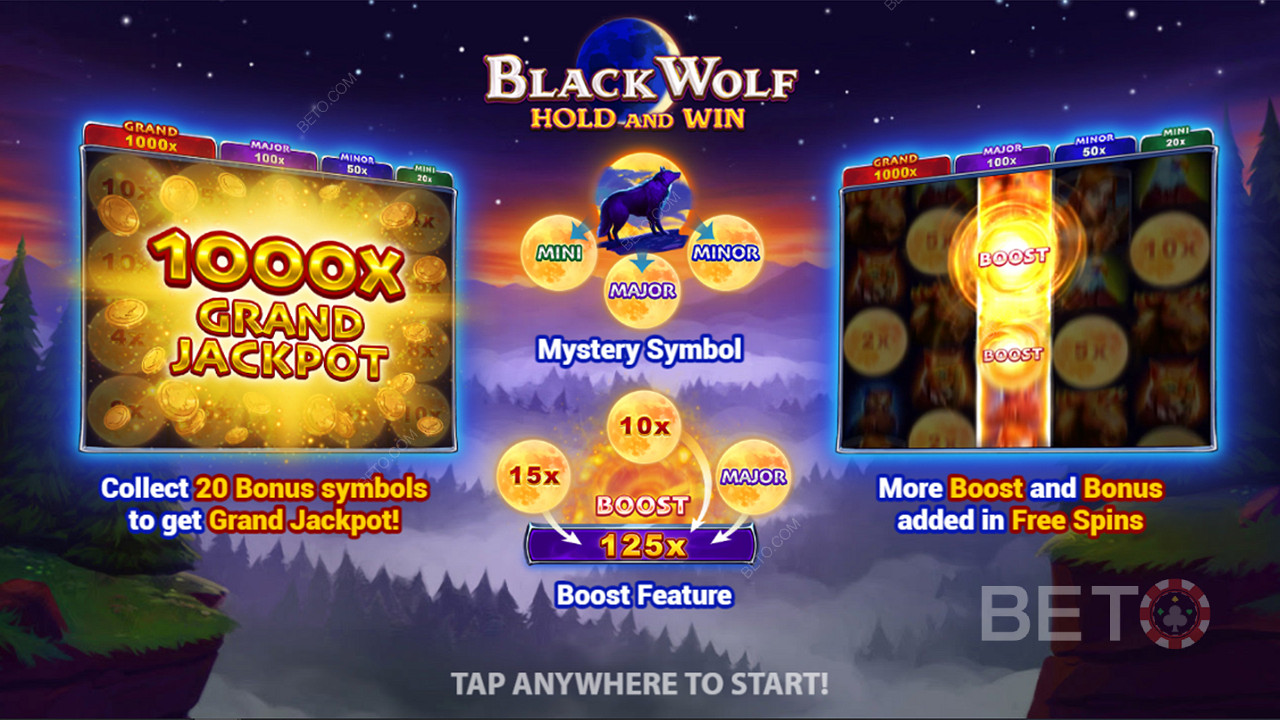 Begin vandaag te spelen en verdien Black Wolf hold en win bonussen