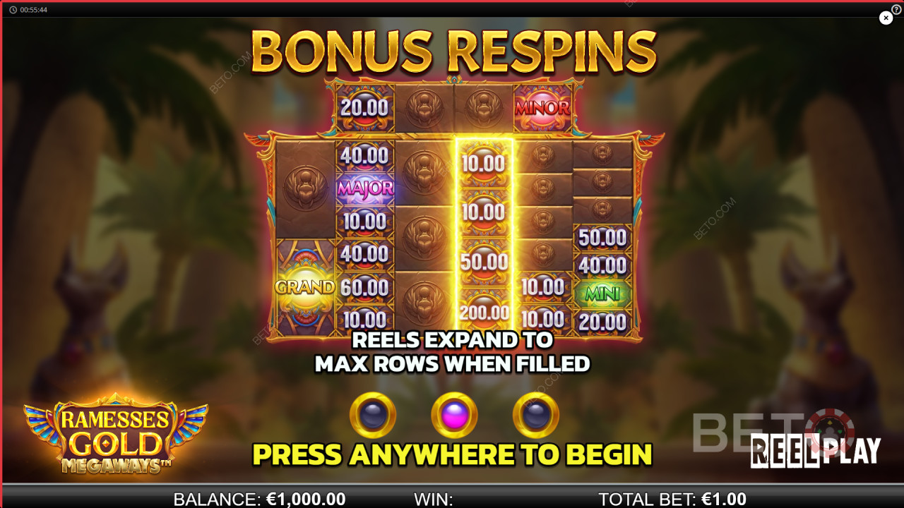 Bonusfuncties uitgelegd in Ramesses Gold Megaways door Reel Play