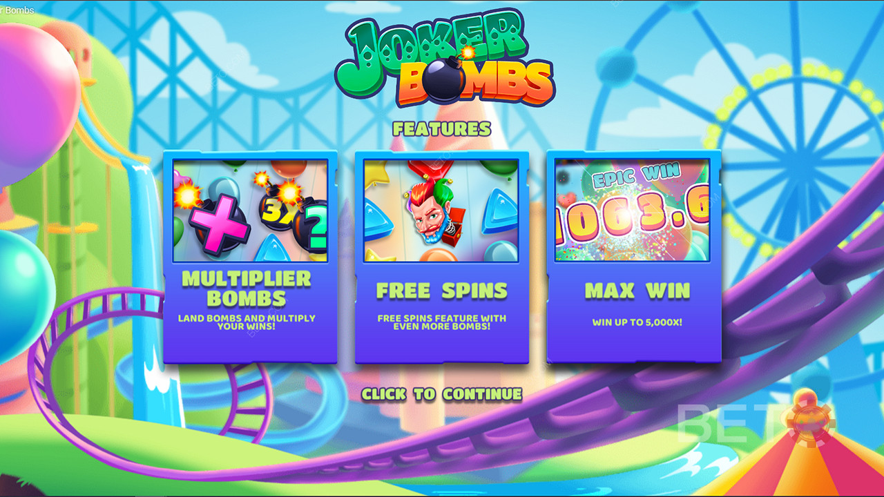 Geniet van Multiplier Bombs, Free Spins en meer in de Joker Bombs gokkast