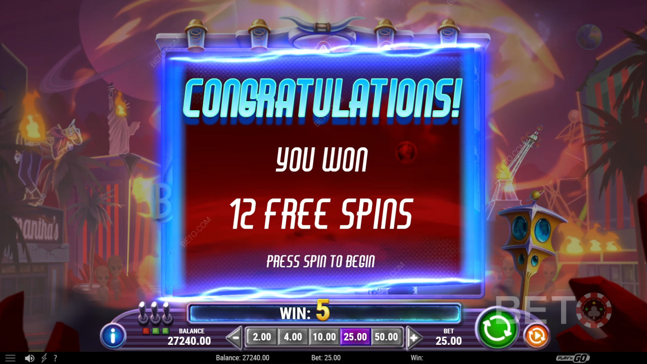 Win 2.500x je inzet in de videoslot Invading Vegas Revenge on Mars!