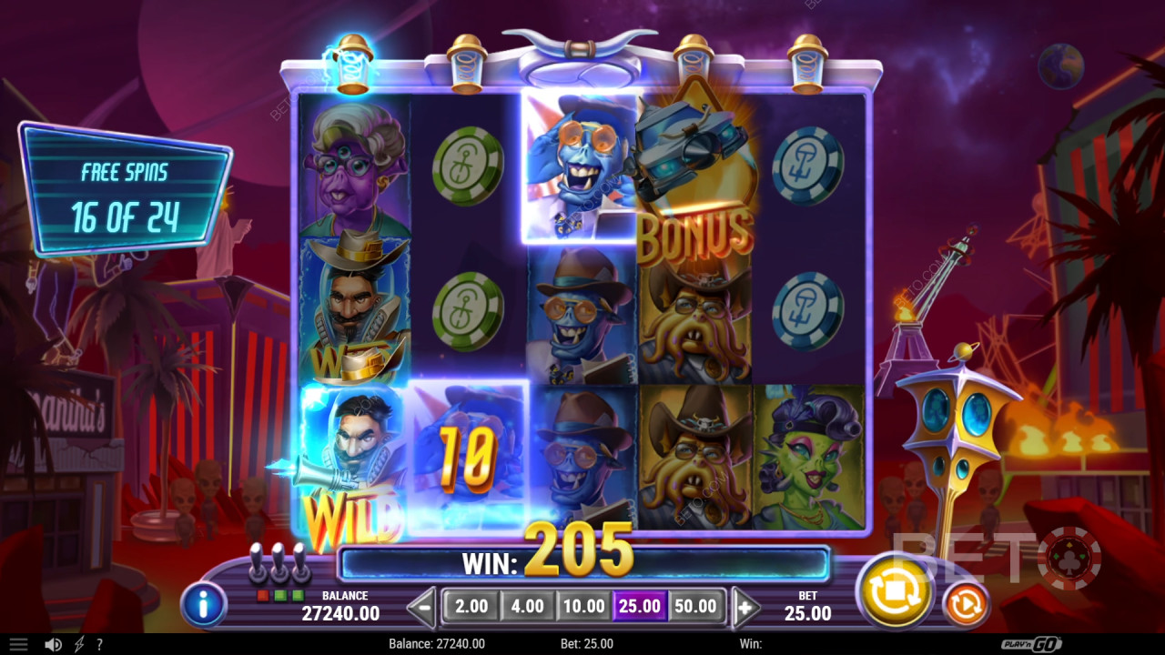 Bonusfuncties uitgelegd in Invading Vegas Wraak op Mars door Play