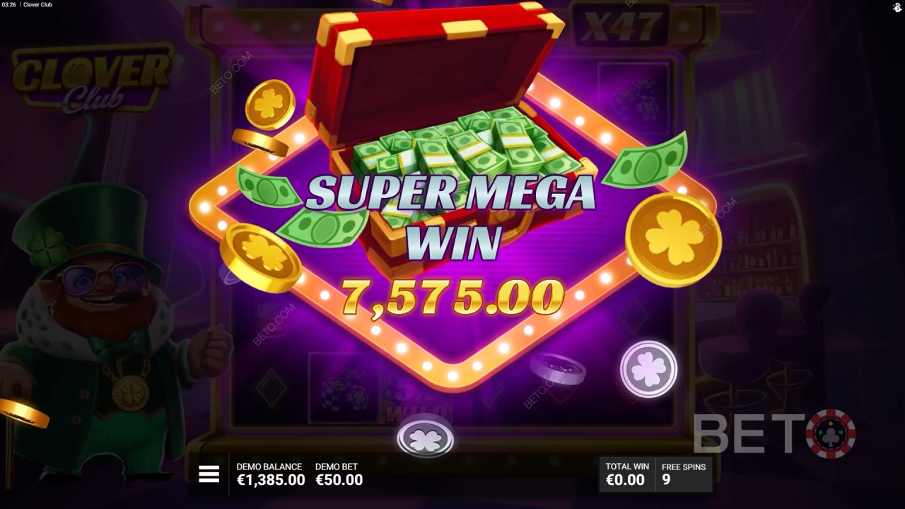 Win 12.000x je inzet in de Clover Club Slot!