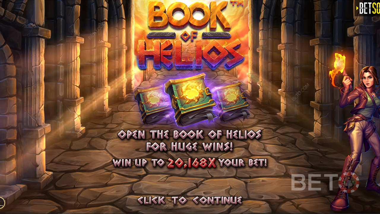 Win meer dan 20.000x je inzet in de Book of Helios slot
