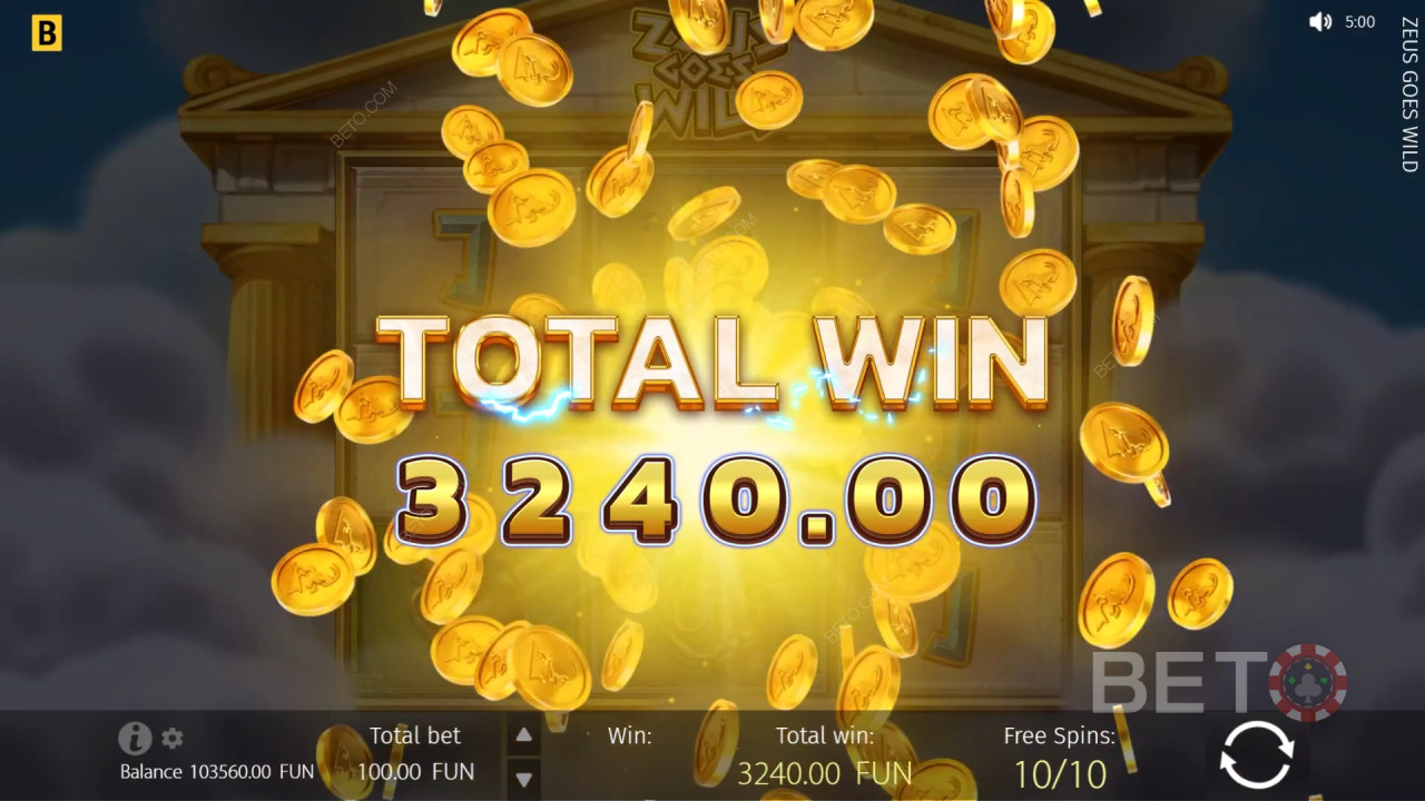 Win 800x je inzet in de Zeus Goes Wild gokkast!