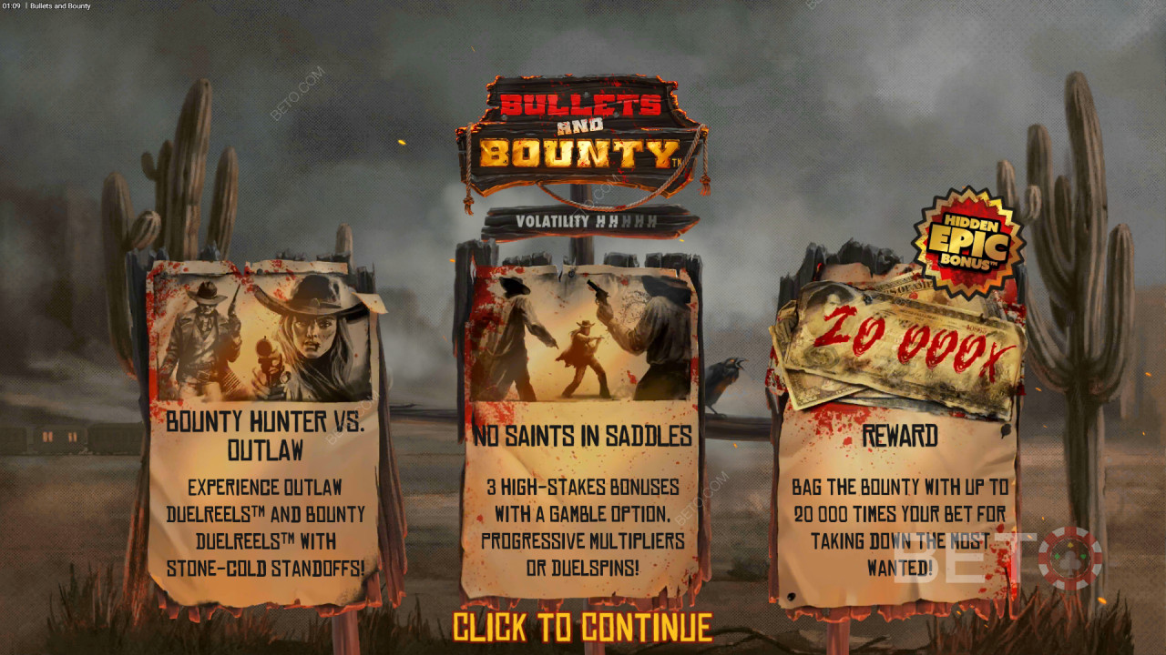 Bonusfuncties uitgelegd in Bullets and Bounty door Hacksaw Gaming