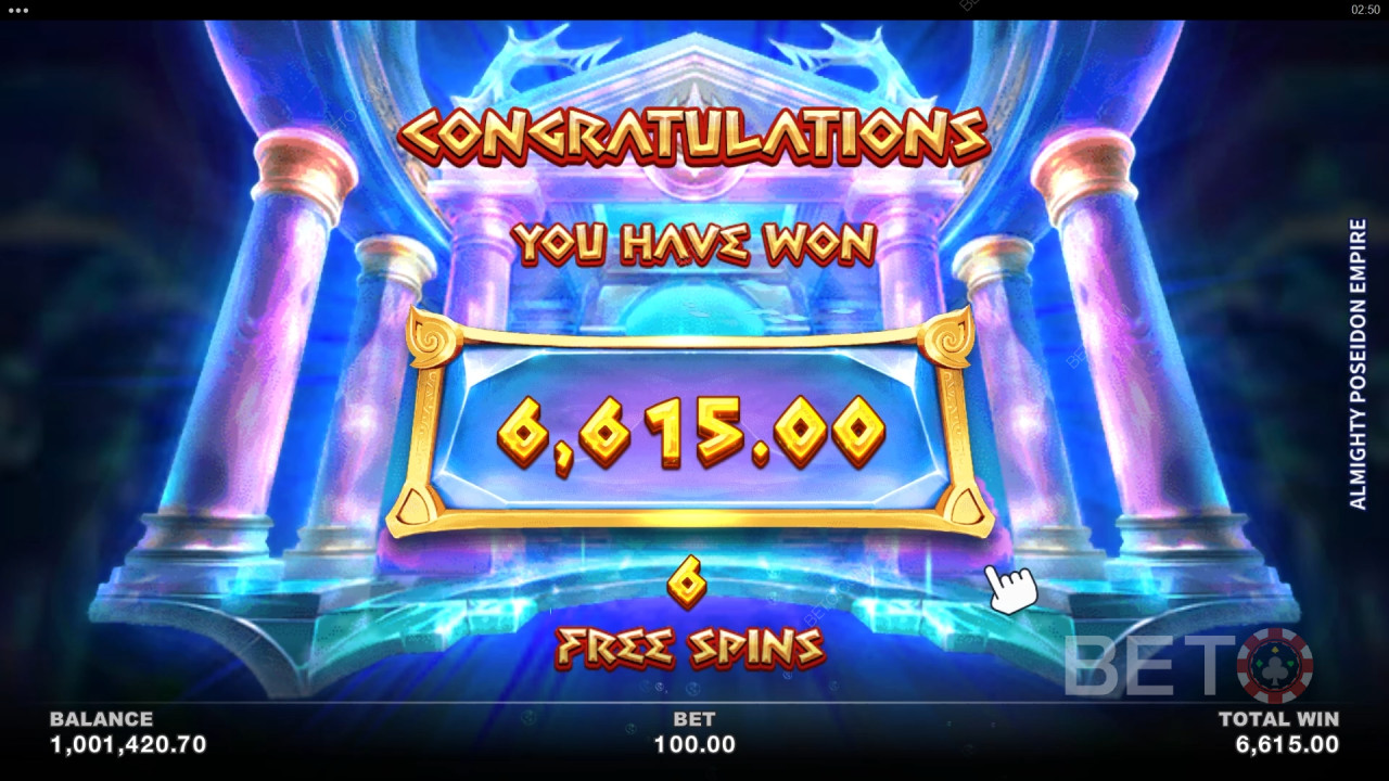 Win 2.500x je inzet in de Almachtige Poseidon Empire Online Gokkast!