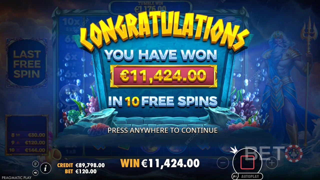 Win 5.000x je inzet in de Waves of Poseidon gokkast!
