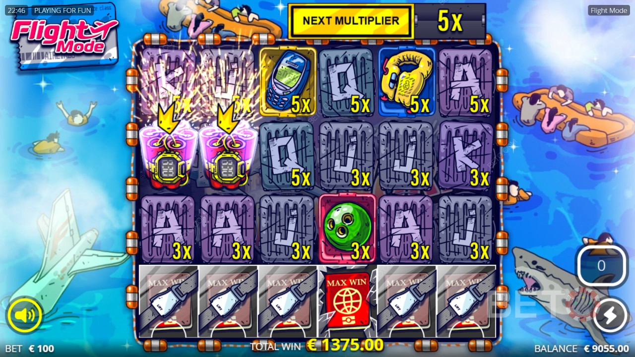 Win 5.051x je inzet in de Flight Mode gokkast!
