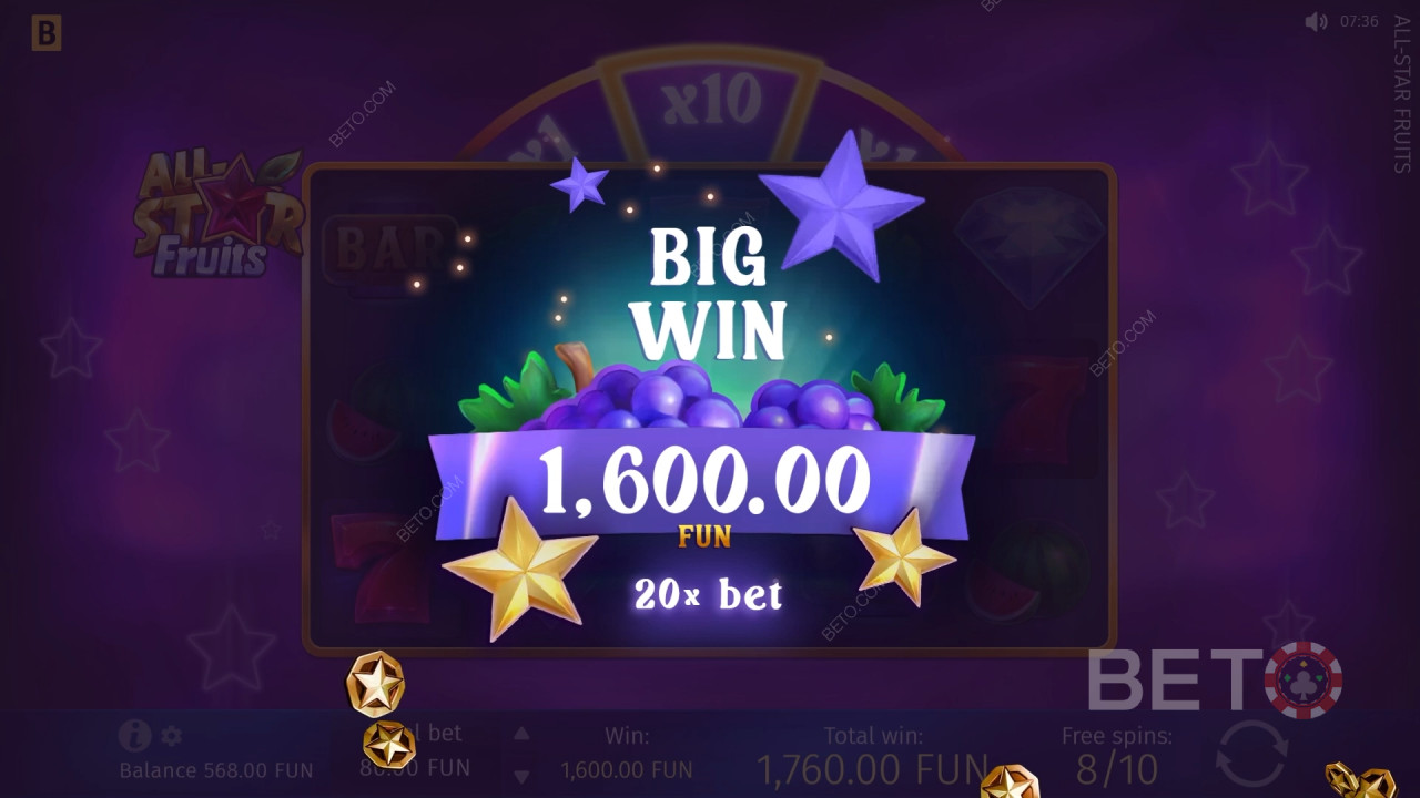 Win 1.500x je inzet in de All-Star Fruits Slot!