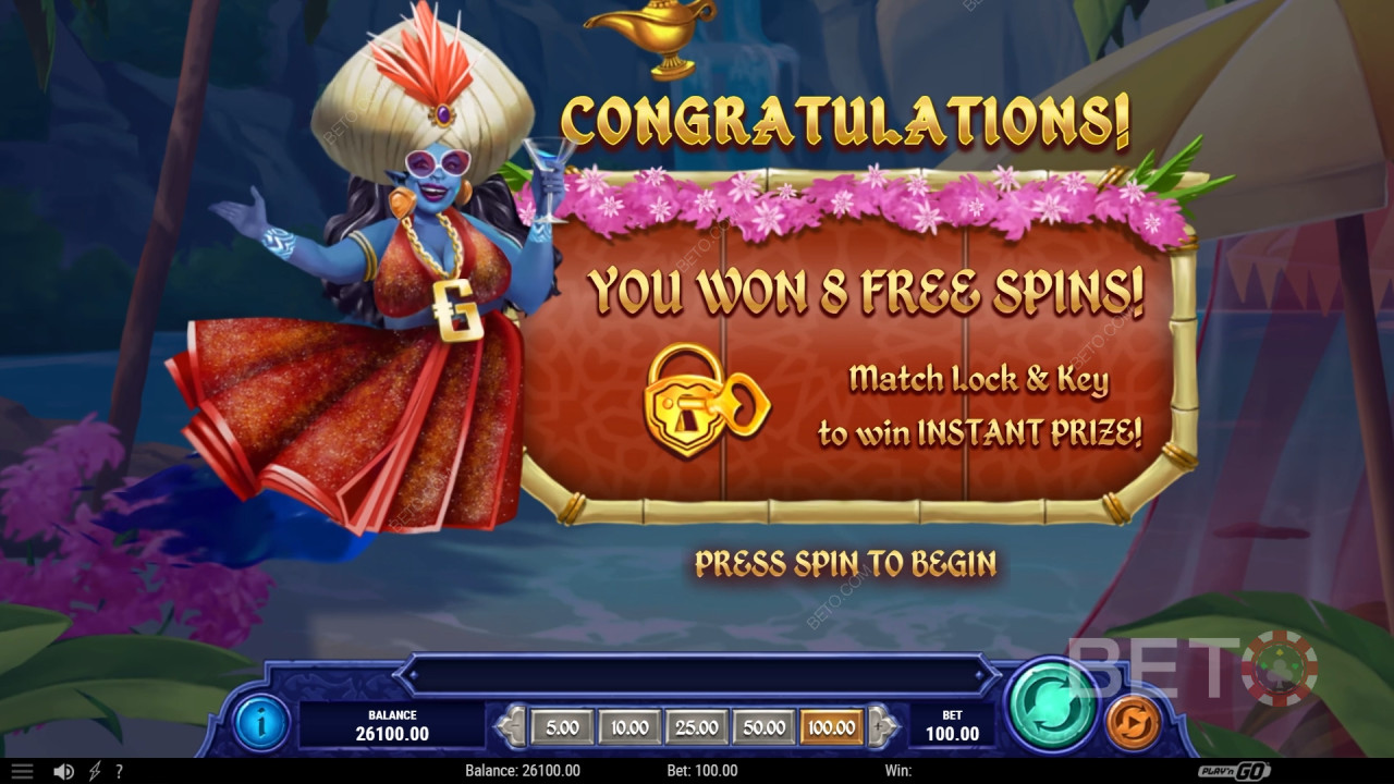 Win 1.234x je inzet in de 1001 Mystery Genie Fortunes Gokkast!
