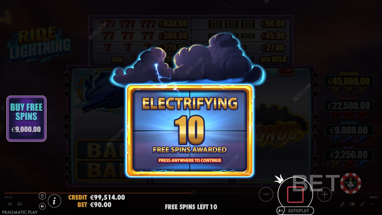 Bonusfuncties uitgelegd in Ride the Lightning door Pragmatic Play