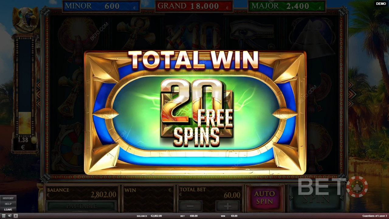 Win 2.000 keer je inzet op de slotmachine Guardians of Luxor 3!