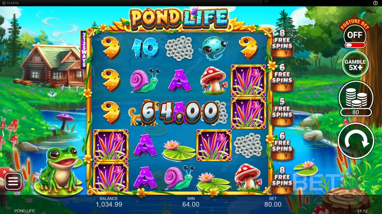 Win 5.000x je inzet in de Pond Life Online Gokkast!