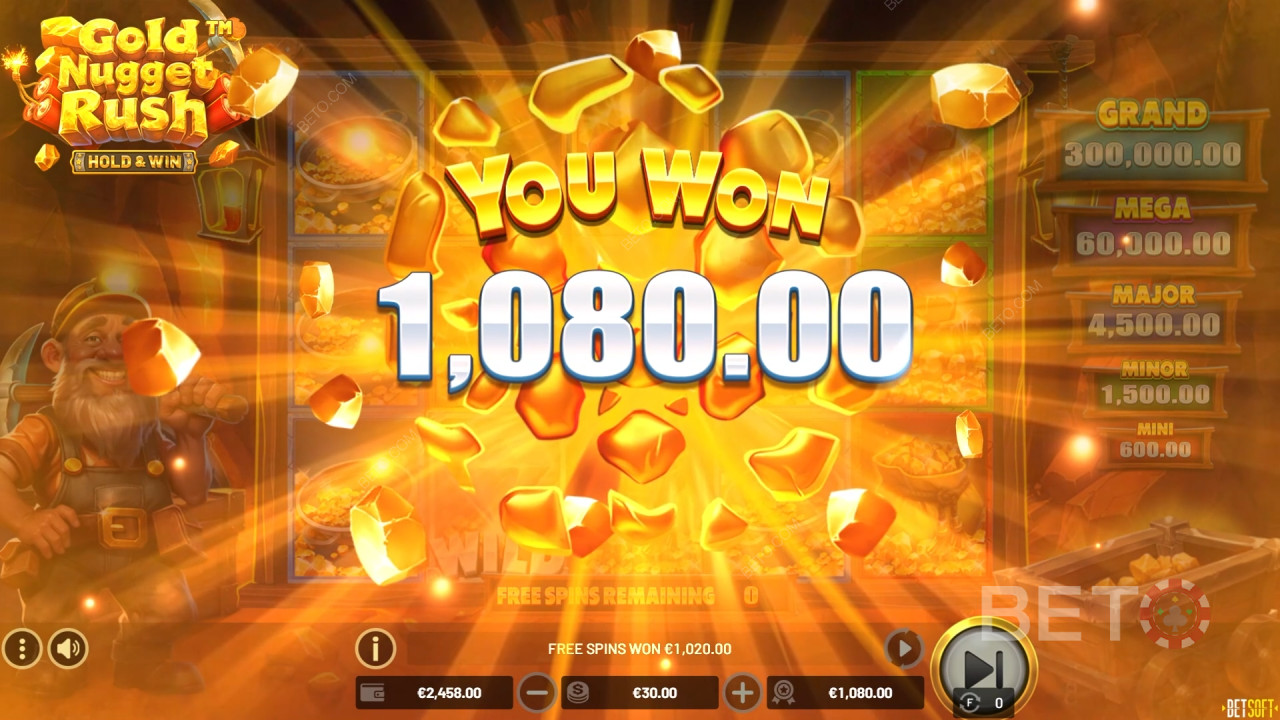 Gold Nugget Rush Beoordeling door BETO Slots