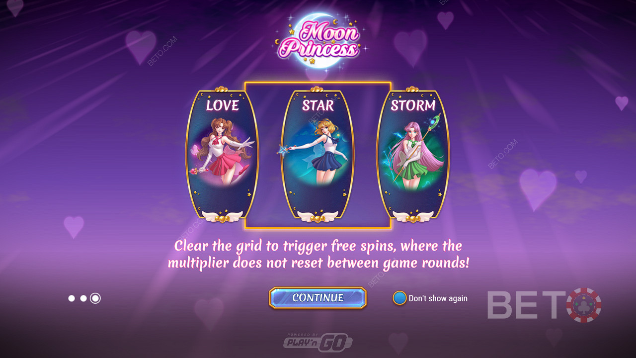 Kies het type Free Spins dat je wilt in de Moon Princess gokkast